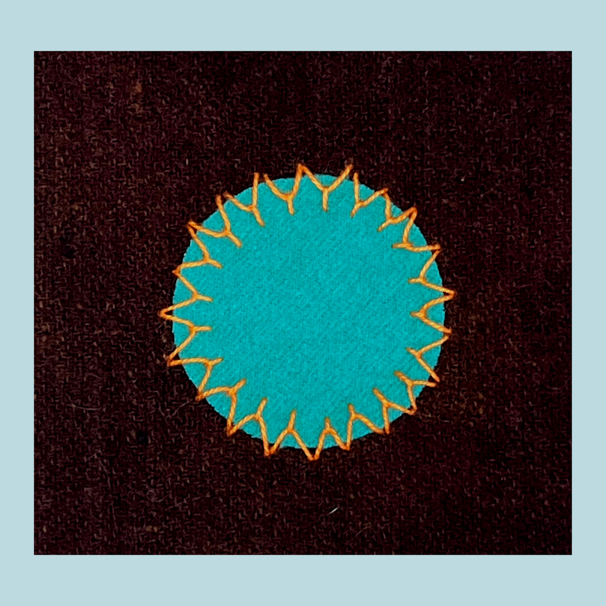 Picture Idea: Fly Stitch Around A Wool Penny