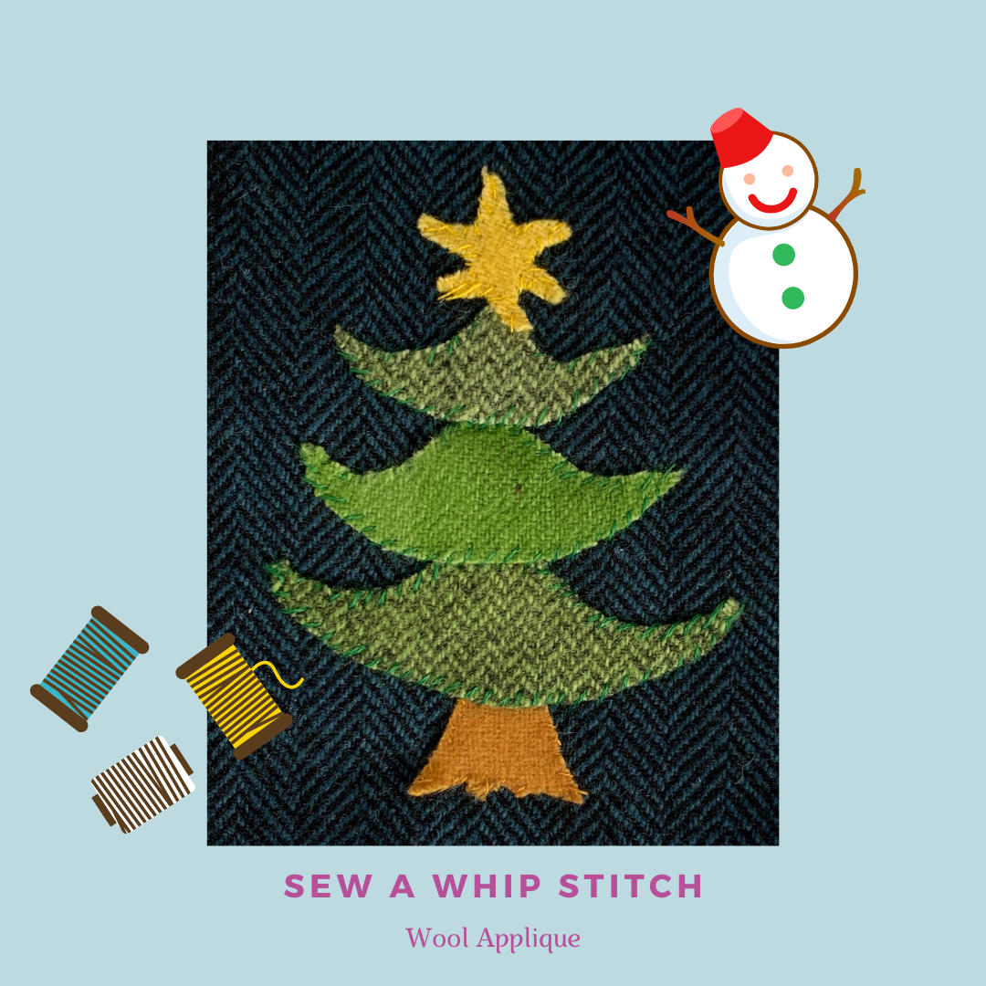 Wool Applique Embroidery Blanket and Whip Stitch Sew Outside the Box