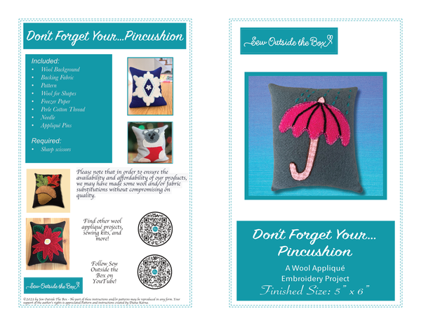 Front cover of Instructions for creating a wool appliqué pincushion.