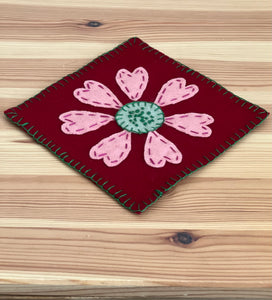 Love Flower Wool Coaster