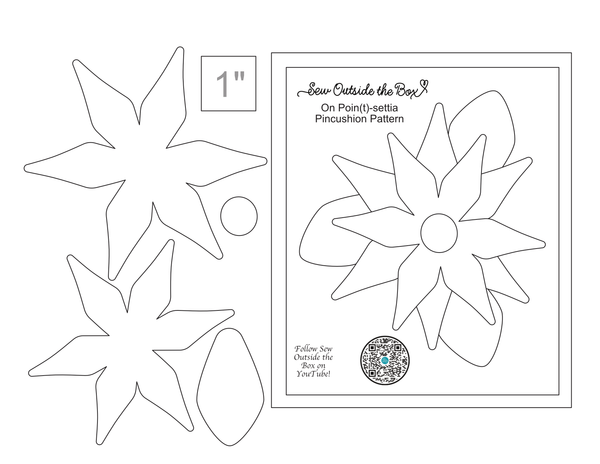 Photo of a wool appliqué pattern with a poinsettia line drawing.
