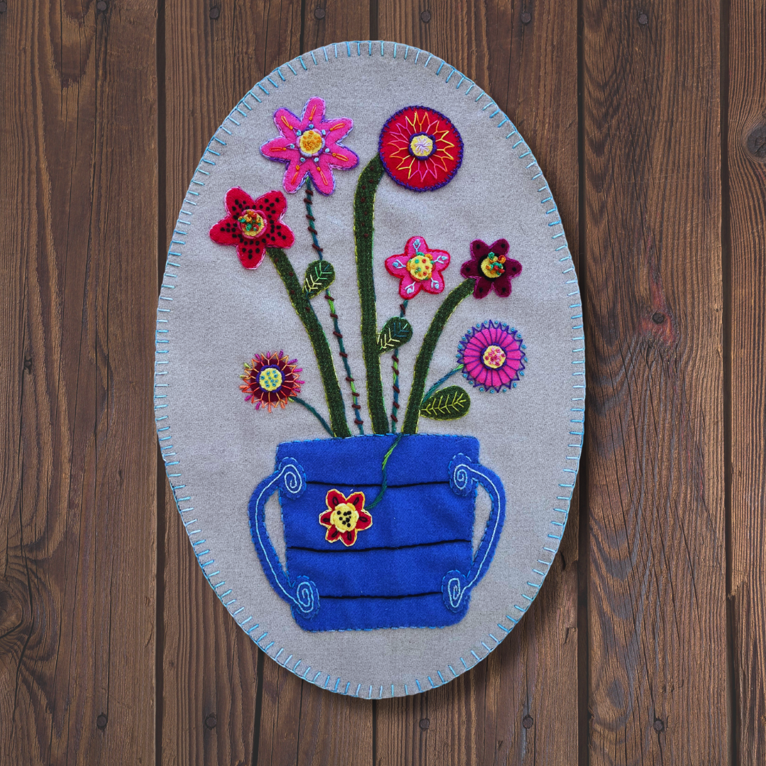 Bucket Bouquet Wool Appliqué Pattern and Instructions PDF Download Onl ...
