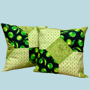 Photo of two quilted pillows with decorative stitches sewing kit